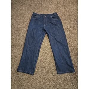 Vintage Raw Blue Denim Jeans Size 42/32 Embroidered/Angel Wings/Silver